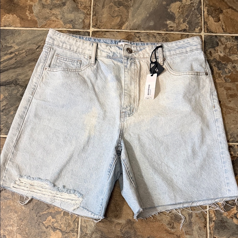 Rue21 Light Wash Distressed Jean Shorts